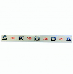 Chrom nápis ŠKODA  590x30 mm s podlepením