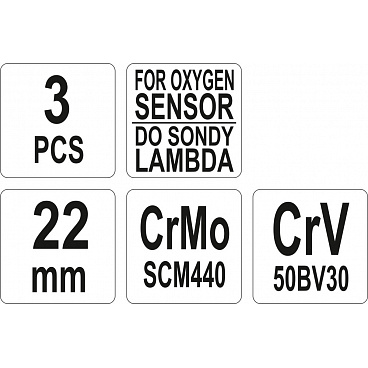 Sada klíčů nástrčných na lambda sondy 3 ks