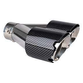 Nerez koncovka výfuku dual 2x89 mm v imitaci karbonu pravá Nerez koncovka výfuku dual 2x89 mm v imitaci karbonu pravá