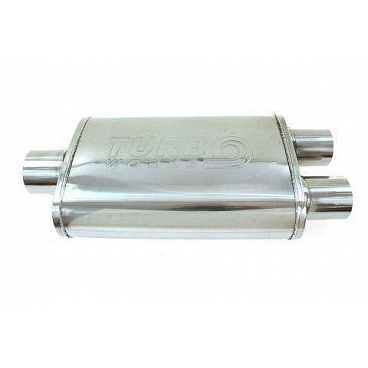 Středový tlumič 57-51mm TurboWorks LT 304SS 355mm Středový tlumič 57-51mm TurboWorks LT 304SS 355mm