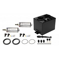 Nádrž na palivo Swirl Pot 3L TurboWorks pro 2 čerpadla 250LPH + lišta (v sadě) Černá