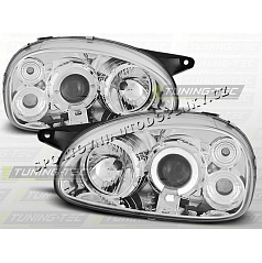 OPEL CORSA B 1993-00 PŘEDNÍ ČÍRÁ SVĚTLA ANGEL EYES CHROME