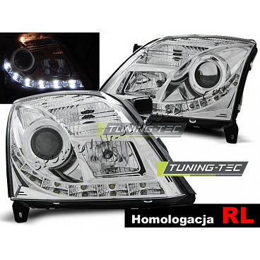 OPEL VECTRA C 04.2002-08.2005 PŘEDNÍ ČÍRÁ SVĚTLA DAYLIGHT LED DRL CHROME OPEL VECTRA C 04.2002-08.2005 PŘEDNÍ ČÍRÁ SVĚTLA DAYLIGHT LED DRL CHROME