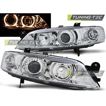 OPEL VECTRA B 1999-2002 PŘEDNÍ ČÍRÁ SVĚTLA ANGEL EYES CHROME OPEL VECTRA B 1999-2002 PŘEDNÍ ČÍRÁ SVĚTLA ANGEL EYES CHROME