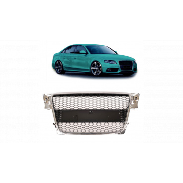 Gril Audi A4 B8 Chrom & Lesklá Černá