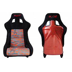 Sportovní křeslo SLIDE KS2 Premium Black Personal Words Velur & Red Glitter