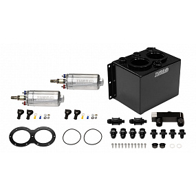 Nádrž na palivo Swirl Pot 3L TurboWorks pro 2 čerpadla 250LPH + lišta (v sadě) Černá
