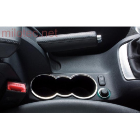 Rámeček dvojitého boxu pro nápoje - nerez, Octavia II, Octavia II Facelift, Yeti Rámeček dvojitého boxu pro nápoje - nerez, Octavia II, Octavia II Facelift, Yeti