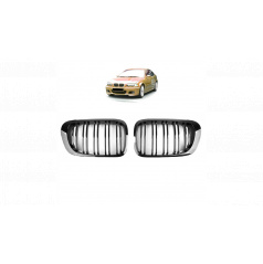 Gril BMW 3 E46 dvojité žebrování Lesklá černá