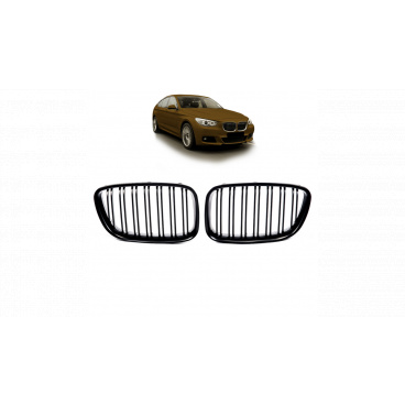 Gril BMW 5 F07 dvojité žebrování Matná černá