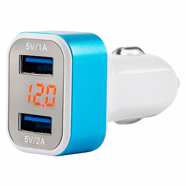 Nabíječka do auta 2xUSB + Tester napětí baterie Nabíječka do auta 2xUSB + Tester napětí baterie