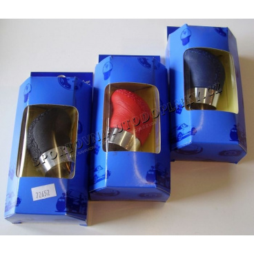 Hlavice řadící páky ergo plus kožená, různé barvy s kroužkem Hlavice řadící páky ergo plus kožená, různé barvy s kroužkem