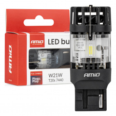 LED žárovka LumiTec T20S 7440 W21W 12V FULL CANBUS bílá