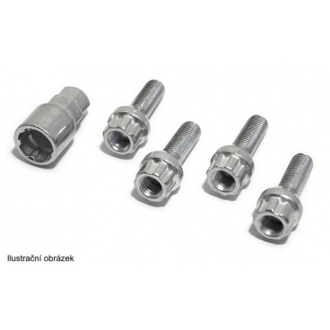 Poj. šrouby kol M12x1,50x26mm kulové sedlo (C) 4ks+klíč Poj. šrouby kol M12x1,50x26mm kulové sedlo (C) 4ks+klíč