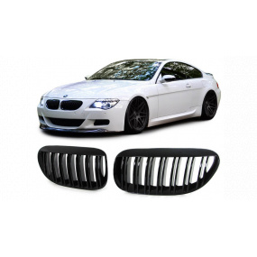 Mřížka BMW 6 E63 E64 dvojité žebrování Lesklá černá