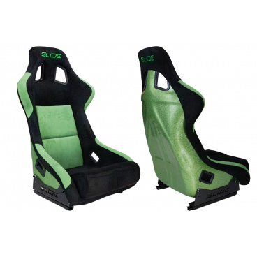 Sportovní křeslo SLIDE KS2 Premium Zelená & Černá Velur Zelený Třpyt