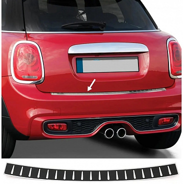 Nerez - karbon kryt horní hrany zadního nárazníku Mini Cooper F56, F60 2014-2023 Nerez - karbon kryt horní hrany zadního nárazníku Mini Cooper F56, F60 2014-2023