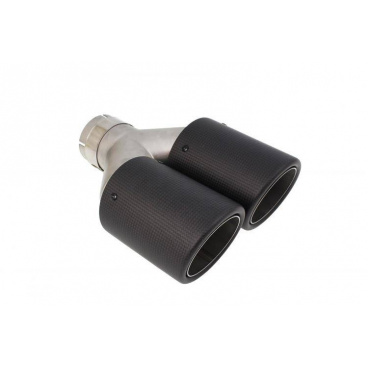 Koncovka tlumiče 89mmx2 vstup 63mm Carbon Mat