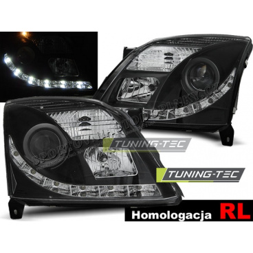 OPEL VECTRA C 04.2002-08.2005 PŘEDNÍ ČÍRÁ SVĚTLA DAYLIGHT LED DRL BLACK OPEL VECTRA C 04.2002-08.2005 PŘEDNÍ ČÍRÁ SVĚTLA DAYLIGHT LED DRL BLACK