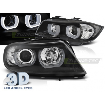 BMW E90/E91 03.2005-08.2008 přední čirá světla 3D U-Type black BMW E90/E91 03.2005-08.2008 přední čirá světla 3D U-Type black