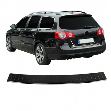 Nerez černý kryt prahu zadního nárazníku Omtec VW Passat B6 2005-10 kombi Nerez černý kryt prahu zadního nárazníku Omtec VW Passat B6 2005-10 kombi