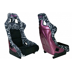 Sportovní křeslo SLIDE KS2 Premium Black & Spray Graffity Velur Pink Glitter