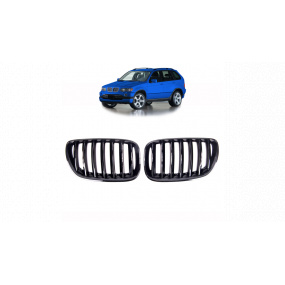 Gril BMW X5 E53 jednotlivé lamely Lesklá černá