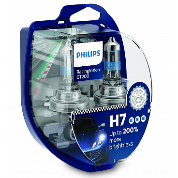 Halogenové žárovky Philips RacingVision GT200 H7 12V 55W +200% 2 ks Halogenové žárovky Philips RacingVision GT200 H7 12V 55W +200% 2 ks