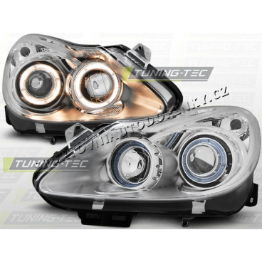 OPEL CORSA D 2006- PŘEDNÍ ČÍRÁ SVĚTLA ANGEL EYES CHROME OPEL CORSA D 2006- PŘEDNÍ ČÍRÁ SVĚTLA ANGEL EYES CHROME