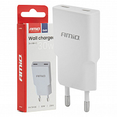 Síťová nabíječka 230V 30W GaN 2xUSB-C