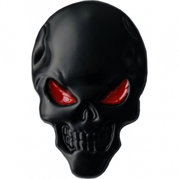 Samolepící kovový znak LEBKA (černá) 35x50 mm