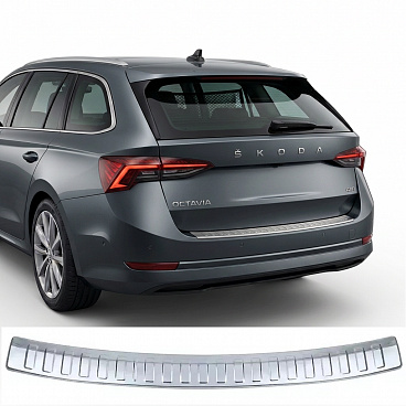 Nerez broušený kryt horní hrany zadního nárazníku Škoda Octavia IV 2020+ kombi Nerez broušený kryt horní hrany zadního nárazníku Škoda Octavia IV 2020+ kombi
