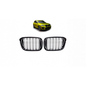 Gril BMW X3 G01 F97 X4 G02 F98 dvojité žebrování Lesklá černá