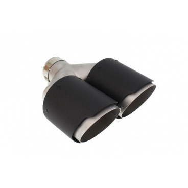 Univerzální koncovka výfuku nerez 100% karbon kryt dual 2x114 mm