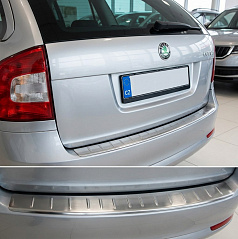 Nerez ochranný kryt zadního nárazníku Omtec matný II  Škoda Octavia II Facelift Combi 2009-13