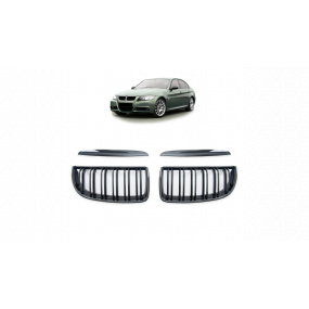 Mřížka BMW 3 E90 E91 dvojité žebrování Lesklá černá