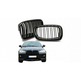 Mřížka BMW X6 E71 E72 X5 E70 dvojité žebrování Lesklá černá
