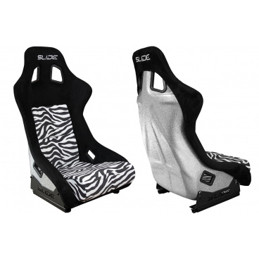 Sportovní skořepina SLIDE KS2 Premium Černé & Zebra Velur Stříbrný Třpyt