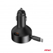 Autonabíječka se zatahovacím kabelem typu C + USB-C 12V 24V 60W AMIO-04368