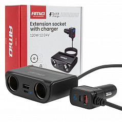 Rozdělovač zásuvky zapalovače s nabíječkou USB-C USB-A QC3.0 PD3.0 120W