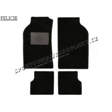 Přesné 4 ks autokoberce textilní VELUR FELICIE, FABIE, OCTAVIE šedé s logem daného modelu Přesné 4 ks autokoberce textilní VELUR FELICIE, FABIE, OCTAVIE šedé s logem daného modelu