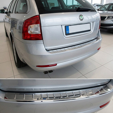 Nerez leštěný kryt zadního nárazníku OMTEC Škoda Octavia II Facelift Combi 2004-13 Nerez leštěný kryt zadního nárazníku OMTEC Škoda Octavia II Facelift Combi 2004-13