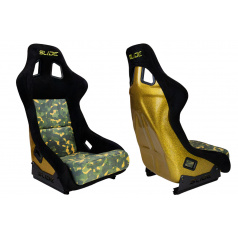 Sportovní křeslo SLIDE KS2 Premium Camouflage Dark Green Velur & Yellow Glitter