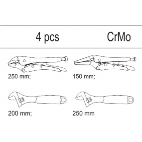 Vložka do zásuvky - 2x klíč nastavitelný 200/250mm, 2x kleště samosvorné 250/125mm Vložka do zásuvky - 2x klíč nastavitelný 200/250mm, 2x kleště samosvorné 250/125mm