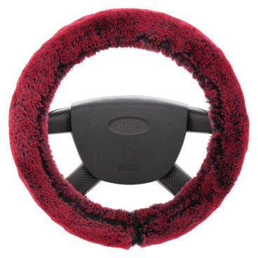 Potah volantu červený chlup 37-39 cm