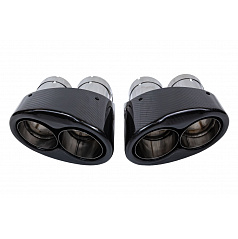 Koncovka tlumiče 190mmx2 vstup 76mm Carbon Gloss Sada