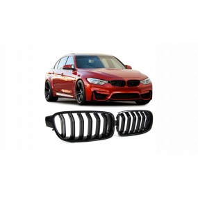Mřížka BMW 3 F30 F31 dvojité žebrování Lesklá černá