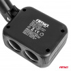 Rozdělovač zásuvky zapalovače s nabíječkou 2x USB-A 1x USB-C 12V 24V 100W 180° AMIO-04357