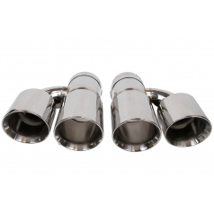 Koncovka tlumiče 89mmx2 vstup 76mm Leštěná Sada