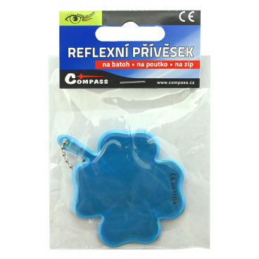 Přívěšek reflexní ČTYŘLÍSTEK - modrý